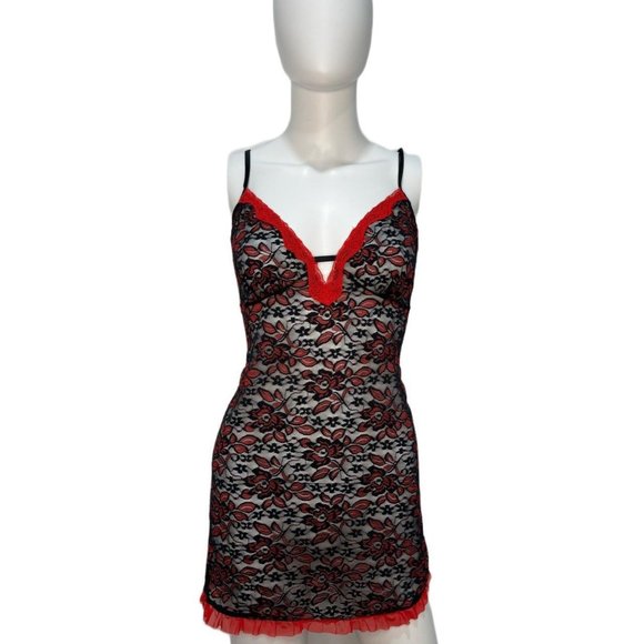 Exotic Black Lace Slip Dress - Picture 1 of 7